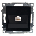 Розетка компьютерная 1-местная RJ-45 (механизм), серия Катрин, GLS00-7107-05, черный STEKKER 39613