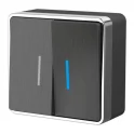 Выключатель двухклавишный с подсветкой Gallant (графит рифленый) W5020104 Werkel a051340
