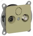 FLITE Розетка 2-местная TV+SAT экранированная оконечная РТВс-2-1-1-ФлО оливковый IEK FI-AF23-O-K26