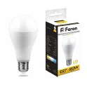 Лампа светодиодная, (20W) 230V E27 2700K A65, LB-98 Feron 25787