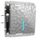 Выключатель одноклавишный с подсветкой (серебряный) Hammer W1210106 Werkel a052082