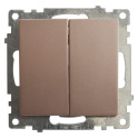 Выключатель 2-клавишный (механизм) 250В, 10А, серия Катрин, GLS10-7104-02, шампань STEKKER 39592