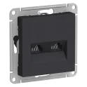 Розетка компьютерная 2xRJ45 Cat.5, карбон Systeme Electric ATN001085