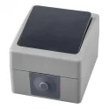 Выключатель одноклавишный, 250В, 10А, IP54, серия Велена, PSW10-111-54, серый/графит STEKKER 32752