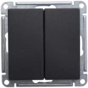 W59 Переключатель двухклавишный, 10АХ, механизм, черный бархат Systeme Electric VS610-256-6-86