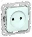 FLITE Розетка без заземления с защитными шторками 10А РСш01-0-ФлХЛ холодный лед IEK FI-R13-10-K94