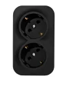 Розетка двойная Quteo с заземлением чёрный матовый Legrand 782470