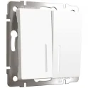 Выключатель двухклавишный с подсветкой (белый матовый) W1120161 Werkel a059273