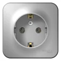BLANCA розетка наружная с заземлением без шторок, 16А, 250В, алюминий Systeme Electric BLNRA010103