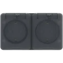 AtlasDesign PROFI IP54 О/У РОЗЕТКА двойная с з/к со шторками 16А, АНТРАЦИТ ATN54402 Systeme Electric
