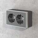 Розетка двойная с заземлением Gallant (графит рифленый) W5072104 Werkel a051342