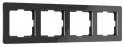 Рамка на 4 поста Acrylic черный W0042708 Werkel a062133