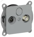 FLITE Розетка 2-местная TV+SAT экранированная проходная РТВс-2-1-2-ФлС серый IEK FI-AF23-P-K03