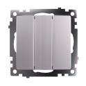Выключатель 3-клавишный (механизм), 250В, 10А, серия Катрин, серебро GLS10-7108-03 STEKKER 49173