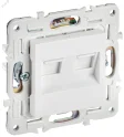 SKANDY Розетка компьютерная двойная RJ45 кат.6 SK-K04W арктический белый IEK SK-K20-2-K01