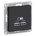 Розетка 2xUSB, карбон Systeme Electric ATN001033