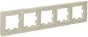BRITE Рамка 5 постов РУ-5-Бр бежевый рифленый IEK BR-M52-51-K10