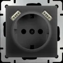 Розетка с заземлением, шторками и USBх2 (черный матовый) W1171508 Werkel a051617