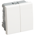 ВК1-22-00-П Выключатель двухклавишный (на 2 модуля) ПРАЙМЕР белый IEK CKK-40D-VD2-K01