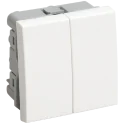 ВК1-22-00-П Выключатель двухклавишный (на 2 модуля) ПРАЙМЕР белый IEK CKK-40D-VD2-K01