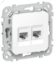 FLITE Розетка 2-местная RJ45/RJ11 категория 6/3 UTP РКТ6/3-2-0-ФлБ белый IEK FI-KT22-2-K01