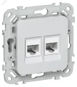 FLITE Розетка 2-местная компьютерная RJ45 категория 6 UTP РК6-2-0-ФлЖ жемчуг IEK FI-K22-2-K36