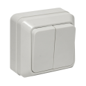 Рим Выключатель 2-клавишный 10А белый EKF ENV10-023-10