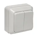 Рим Выключатель 2-клавишный 10А белый EKF ENV10-023-10
