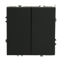 Выключатель 2-клавишный (механизм), , 250В, 10А, серия эмили, RSW10-5104-05, черный уголь, so STEKKE