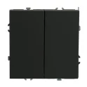 Выключатель 2-клавишный (механизм), , 250В, 10А, серия эмили, RSW10-5104-05, черный уголь, so STEKKE