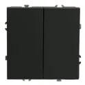 Переключатель перекрестный СП 2-м механизм (черный уголь) soft touch Эмили RSW10-5111-01 501 STEKKER