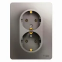 GLOSSA РОЗЕТКА двойная с заземлением,16А, 250В, в сборе,ПЛАТИНА Systeme Electric GSL001224