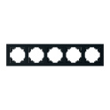 Рамка 5-местная, стекло, серия Катрин, GFR00-7005-05, черный STEKKER 39641
