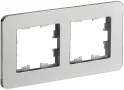 BRITE Рамка 2 поста РУ-2-1-Бр металл алюминий RE IEK BR-M22-M-01-K47