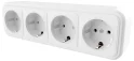 Розетка 4-местная с заземляющим контактом, 250В, 16А, IP20, PST16-61-20 (RA 16-466-Б), белый STEKKER