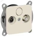 FLITE Розетка 2-местная TV+SAT экранированная оконечная РТВс-2-1-1-ФлСл сливочный IEK FI-AF23-O-K86