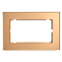 Рамка 2-местная (без перемычки), стекло, серия Катрин, GFR00-7012-08, золото STEKKER 49042