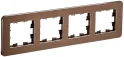 BRITE Рамка 4 поста РУ-4-1-Бр металл коричневый RE AL IEK BR-M42-M-21-K30