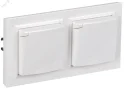 BRITE Комплект 1-местная с заземлением с защитными шторками и крышкой 16А IP44 2 штуки в сборе с дво