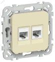FLITE Розетка 2-местная компьютерная RJ45 категория 6 UTP РК6-2-0-ФлН навахо IEK FI-K22-2-K87