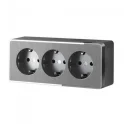 Розетка тройная с заземлением и шторками Gallant (графит рифленый) W5073104 Werkel a052595