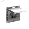 Розетка ATLASDESIGN с заземлением со шторками с крышкой 16А IP20 механизм сталь ATN Systeme Electric