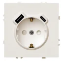Розетка 1-местная з/ш с/з 16А + USB + Type C (механизм), , 250В, 20W, серия Эмили, RST16-5119 STEKKE