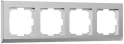 Рамка на 4 поста Stark (серебряный матовый) W0041865 Werkel a063456