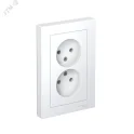 Розетка ATLASDESIGN двойная без заземления 16А в сборе белый Systeme Electric ATN000120