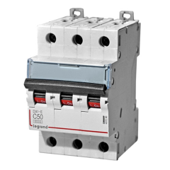Автоматический выключатель DX³-E 6000 - 6 кА - тип характеристики C - 3П - 230/400 В~ - 50 А - 3 мод