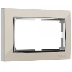 Рамка для двойной розетки (слоновая кость/хром) Snabb W0081903 Werkel a051648