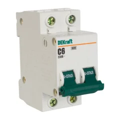 Авт. выкл. 2Р 6А х-ка C ВА-101 4,5кА DEKraft 11064DEK