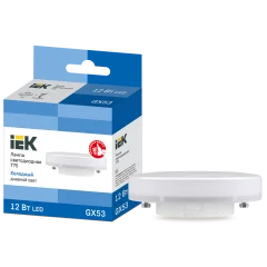 Лампа LED T75 таблетка 12Вт 230В 6500К GX53 IEK LLE-T80-12-230-65-GX53