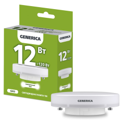 Лампа LED T80 таблетка 12Вт 230В 4000К GX53 GENERICA LL-T80-12-230-40-GX53-G